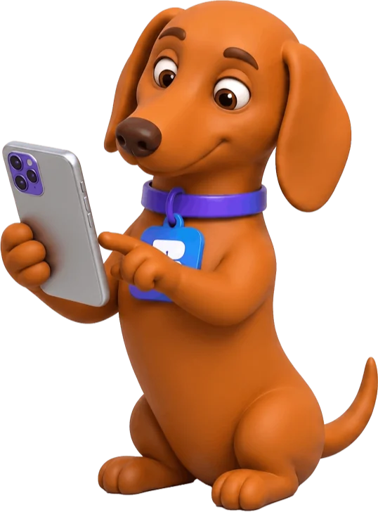 Maskot Relapko s mobilom